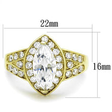 Load image into Gallery viewer, Gold Womens Ring Anillo Para Mujer Stainless Steel Ring with AAA Grade CZ in Clear Modena - Jewelry Store by Erik Rayo

