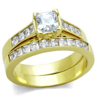 Gold Womens Ring Anillo Para Mujer Stainless Steel Ring with AAA Grade CZ in Clear Rvenna - Jewelry Store by Erik Rayo