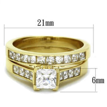 Load image into Gallery viewer, Gold Womens Ring Anillo Para Mujer Stainless Steel Ring with AAA Grade CZ in Clear Rvenna - Jewelry Store by Erik Rayo
