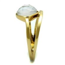 Load image into Gallery viewer, Gold Womens Ring Anillo Para Mujer Stainless Steel Ring with Precious Stone Conch in White - Jewelry Store by Erik Rayo
