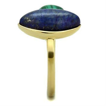 Load image into Gallery viewer, Gold Womens Ring Anillo Para Mujer Stainless Steel Ring with Precious Stone Lapis in Montana - Jewelry Store by Erik Rayo
