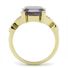 Load image into Gallery viewer, Gold Womens Ring Anillo Para Mujer y Ninos Unisex Kids Stainless Steel Ring with Semi-Precious Amethyst Crystal in Amethyst - Jewelry Store by Erik Rayo
