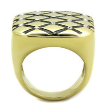 Load image into Gallery viewer, Gold Womens Ring Anillo Para Mujer Stainless Steel Ring with Top Grade Crystal in Clear Cividale - Jewelry Store by Erik Rayo
