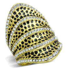 Load image into Gallery viewer, Gold Womens Ring Leopard Anillo Para Mujer Stainless Steel Ring with Top Grade Crystal in Clear Trieste - Jewelry Store by Erik Rayo
