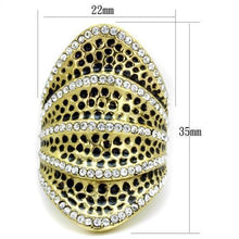 Load image into Gallery viewer, Gold Womens Ring Leopard Anillo Para Mujer Stainless Steel Ring with Top Grade Crystal in Clear Trieste - Jewelry Store by Erik Rayo
