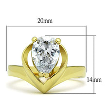 Load image into Gallery viewer, Gold Womens Ring Solitaire 316L Stainless Steel Zircoin Anillo Color Oro Corazon Para Mujer Solitario Acero Inoxidable - Jewelry Store by Erik Rayo
