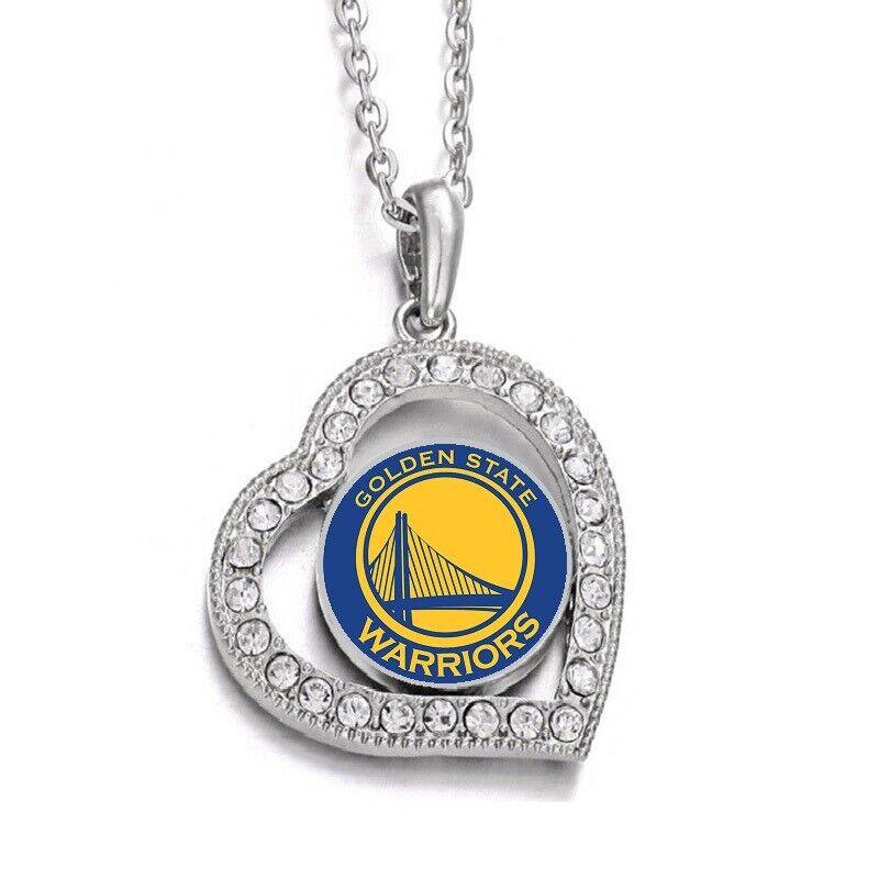 Golden State Warriors Womens Silver Link Chain Necklace With Pendant D19 - ErikRayo.com