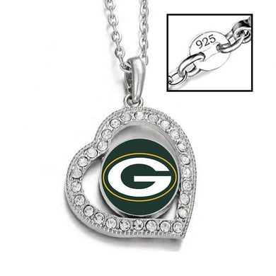 Green Bay Packers Necklace Womens 925 Sterling Silver Link Chain Necklace D19 - ErikRayo.com