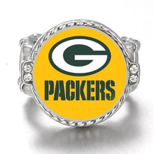 Load image into Gallery viewer, Green Bay Packers Ring Adjustable Jewelry Silver Plated Mens Womens Chain Football NFL Team - One Size Fits All - ErikRayo.com
