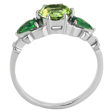 Load image into Gallery viewer, Green Womens Ring Anillo Para Mujer y Ninos Unisex Kids 316L Stainless Steel Ring with Crystal in Peridot - Jewelry Store by Erik Rayo
