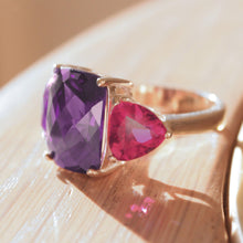 Load image into Gallery viewer, Haylee Cocktail Ring - 925 Sterling Silver, AAA CZ , Amethyst - 49702 - Jewelry Store by Erik Rayo
