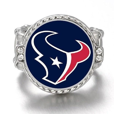 Houston Texans Ring Adjustable Jewelry Silver Plated Mens Womens Chain Football NFL Team - One Size Fits All - ErikRayo.com