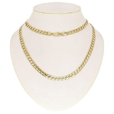 Italian 10k Yellow Gold Curb Cuban Chain Necklace 22 inches 7.5mm - Jewelry Store by Erik Rayo
