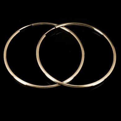 Italian 14k Gold High Polish Round Endless Hoop Earrings - Jewelry Store by Erik Rayo
