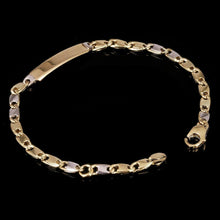 Load image into Gallery viewer, Italian 14k Two Tone Gold Engravable Baby Kids ID Bracelet 6.5&quot; - Jewelry Store by Erik Rayo
