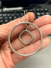 Load image into Gallery viewer, Italian 14k White Gold Hollow Round Dangling Earrings 2.25&quot; - Jewelry Store by Erik Rayo
