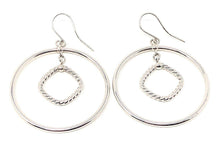 Load image into Gallery viewer, Italian 14k White Gold Hollow Round Dangling Earrings 2.25&quot; - Jewelry Store by Erik Rayo
