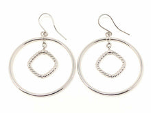 Load image into Gallery viewer, Italian 14k White Gold Hollow Round Dangling Earrings 2.25&quot; - Jewelry Store by Erik Rayo
