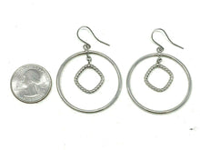 Load image into Gallery viewer, Italian 14k White Gold Hollow Round Dangling Earrings 2.25&quot; - Jewelry Store by Erik Rayo
