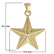 Load image into Gallery viewer, Italian 14k Yellow Gold 3D STAR Charm Pendant 22.6mm x 16.9mm 0.9 gram - Jewelry Store by Erik Rayo
