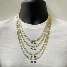 Load image into Gallery viewer, Italian 14k Yellow Gold Figaro Chain Necklace 24 inch - Jewelry Store by Erik Rayo
