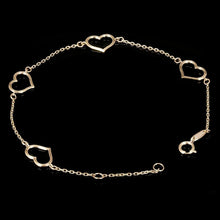 Load image into Gallery viewer, Italian 14k Yellow Gold Heart Link Chain Anklet/Bracelet 10&quot; - Jewelry Store by Erik Rayo
