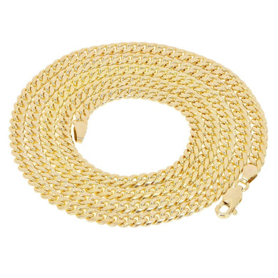 Italian 14k Yellow Gold Miami Cuban Chain Necklace 22