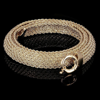 Italian 14k Yellow Gold Multi Strand Rope Chain Necklace 19 inch - ErikRayo.com