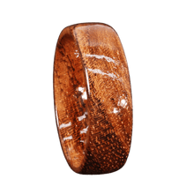 Load image into Gallery viewer, Koa Wood Domed Band Rings Domed Hawaiian Jewelry Unisex For Men and Women Anillo Para Hombres y Mujeres 8mm - ErikRayo.com
