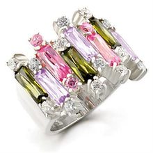 Load image into Gallery viewer, Kora Cocktail Ring - 925 Sterling Silver, AAA CZ , Multi Color - 37611 - Jewelry Store by Erik Rayo
