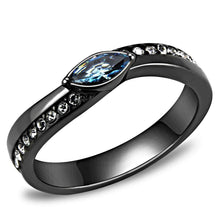 Load image into Gallery viewer, Light Black Womens Ring Anillo Para Mujer y Ninos Unisex Kids 316L Stainless Steel Ring with AAA Grade CZ in Blue Royal - Jewelry Store by Erik Rayo
