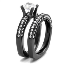 Load image into Gallery viewer, Light Black Womens Ring Anillo Para Mujer Stainless Steel Ring with AAA Grade CZ in Clear - Jewelry Store by Erik Rayo
