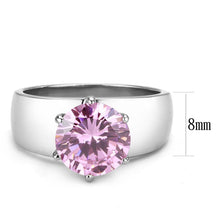 Load image into Gallery viewer, Light Pink Silver Womens Ring Solitaire 316L Stainless Steel Zircoin Anillo Rosa y Plata Para Mujer Solitario Acero Inoxidable - Jewelry Store by Erik Rayo
