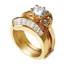 Load image into Gallery viewer, LOAS1373 - Sterling Silver 925 ring set with gold plating in AAA grade CZ ships in one day - Jewelry Store by Erik Rayo
