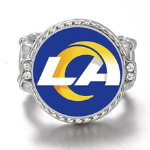 Load image into Gallery viewer, Los Angeles Rams Ring Adjustable Jewelry Silver Plated Mens Womens Chain Football NFL Team - One Size Fits All - ErikRayo.com

