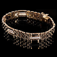 Load image into Gallery viewer, Men&#39;s 14k Yellow Gold 0.70ctw Diamond Watch Link Bracelet 8.5&quot; 10.8mm 35 grams - Jewelry Store by Erik Rayo
