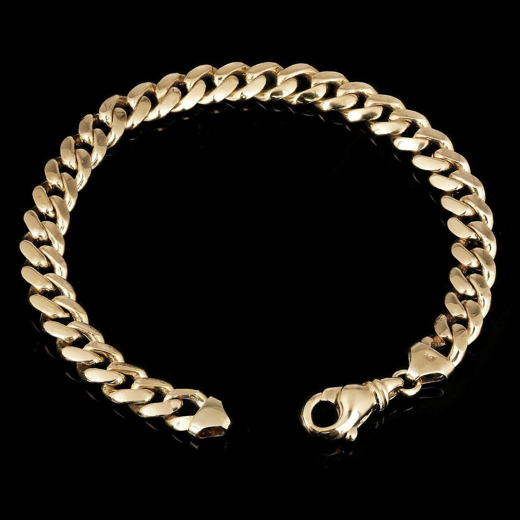 Men's 14k Yellow Gold Solid Miami Cuban Bracelet 7