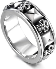 Load image into Gallery viewer, Men&#39;s Band Ring Skull Pyramid Size 9-14 Stainless Steel Biker - ErikRayo.com
