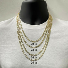 Load image into Gallery viewer, Men&#39;s Italian 14k Yellow Gold Figaro Chain Necklace 24&quot; - Jewelry Store by Erik Rayo
