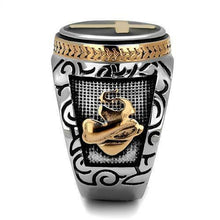 Load image into Gallery viewer, Men&#39;s Ring Cross Black Silver &amp; Gold Stainless Steel Christian - Jewelry Store by Erik Rayo
