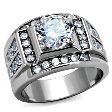 Men's Ring The King od Diamonds Round Stainless Steel Signet - Jewelry Store by Erik Rayo
