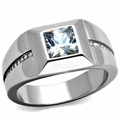 Men's Rings Square Princess Cut Cubic Stainless Steel - Jewelry Store by Erik Rayo