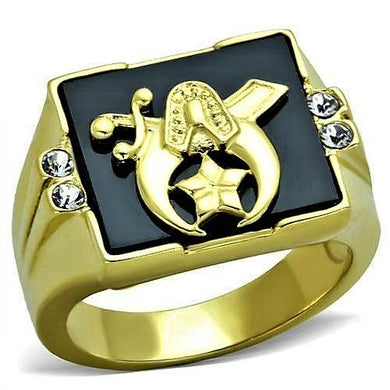 Men's Rings Stainless Steel Black Onyx Gold - Jewelry Store by Erik Rayo