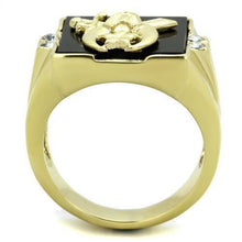 Load image into Gallery viewer, Men&#39;s Rings Stainless Steel Black Onyx Gold - Jewelry Store by Erik Rayo
