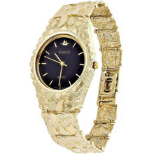 Load image into Gallery viewer, Men&#39;s Watch 10k Yellow Gold Nugget Link Band Geneve Wrist 7-7.5&quot; 47 grams - Jewelry Store by Erik Rayo
