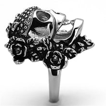 Load image into Gallery viewer, Men Women Skull Roses Ring 316L Stainless Steel with Top Grade Crystal in Black Diamond - Jewelry Store by Erik Rayo
