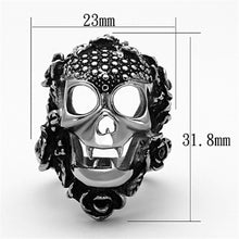 Load image into Gallery viewer, Men Women Skull Roses Ring Stainless Steel with Top Grade Crystal in Black Diamond - Jewelry Store by Erik Rayo
