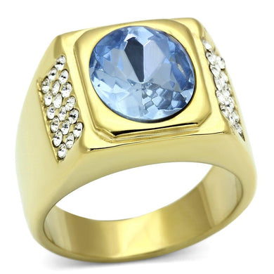 Mens Baby Blue Stone Rings Stainless Steel Anillo Azul Compromiso Regalo Para Hombre Acero Inoxidable - ErikRayo.com