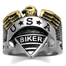 Load image into Gallery viewer, Mens Biker Eagle Ring Two Tone Anillo Para Hombre y Ninos Kids 316L Stainless Steel Ring - Jewelry Store by Erik Rayo
