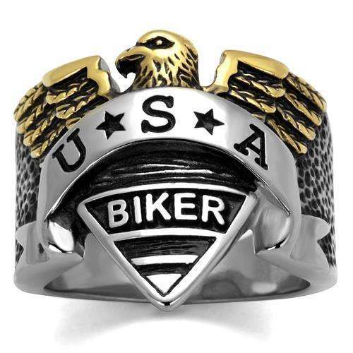 Mens Biker Eagle Ring Two Tone Anillo Para Hombre y Ninos Kids 316L Stainless Steel Ring - Jewelry Store by Erik Rayo